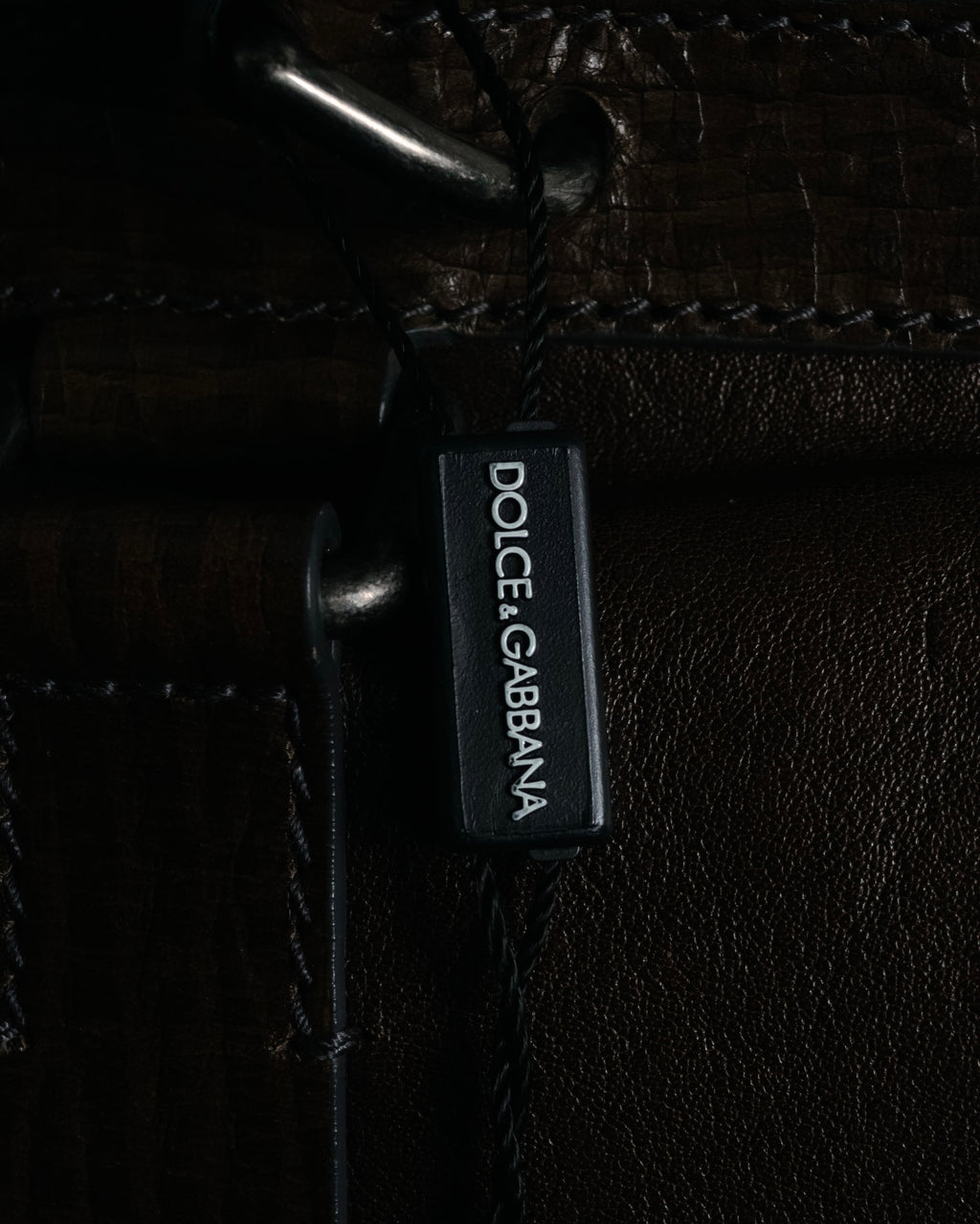 "DOLCE & GABBANA" 00’s-10’s Grained leather canvas-lined satchel bag