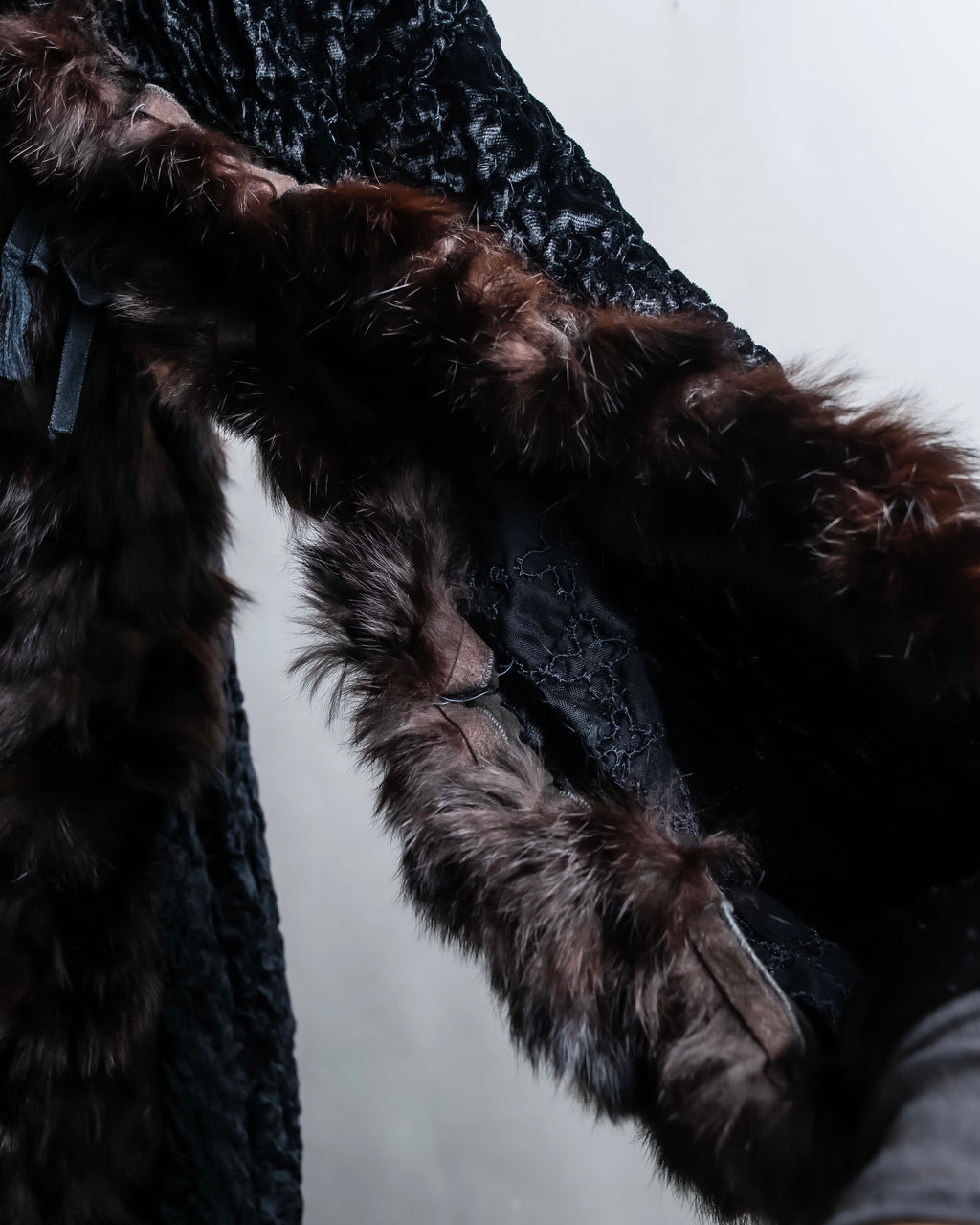 "FENDI" 1970's oversized astrakhan fur coat