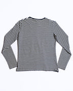 CÉLINE/ Classical Tight Fit Crew Neck Striped Top Navy × White