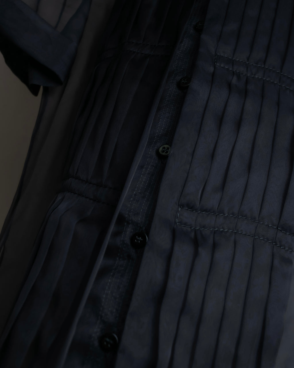 "CELINE" See-through layered design shirt & skirt set up