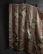 "Christian Dior" Geometric＆arabesque motif silk scarf