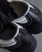 "BALENCIAGA" Two-tone fringe design leather golf shoes