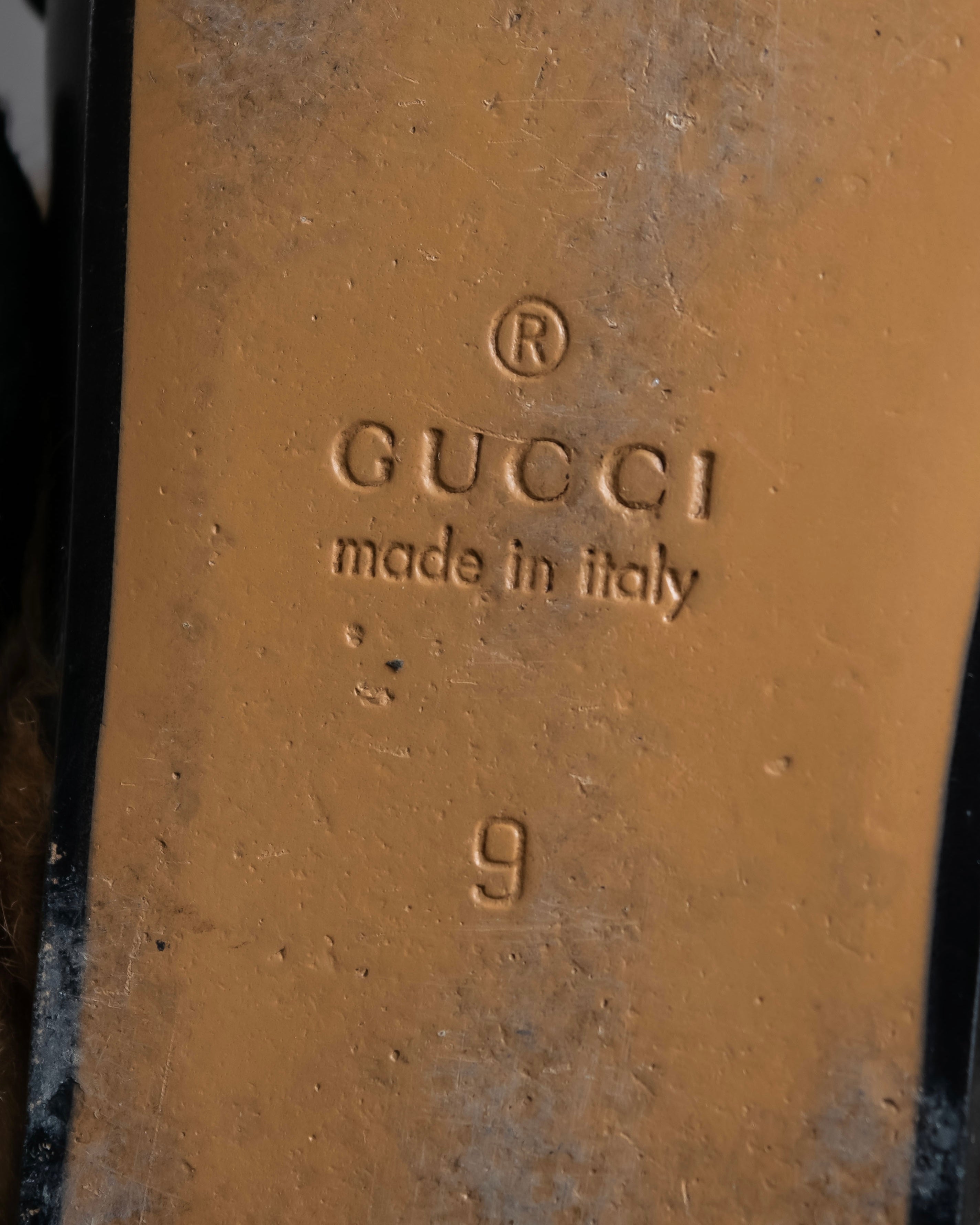 "GUCCI" GG logo design princetown loafers