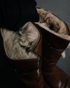 "GUCCI" 90’s-00’s shearling lined engineer boots