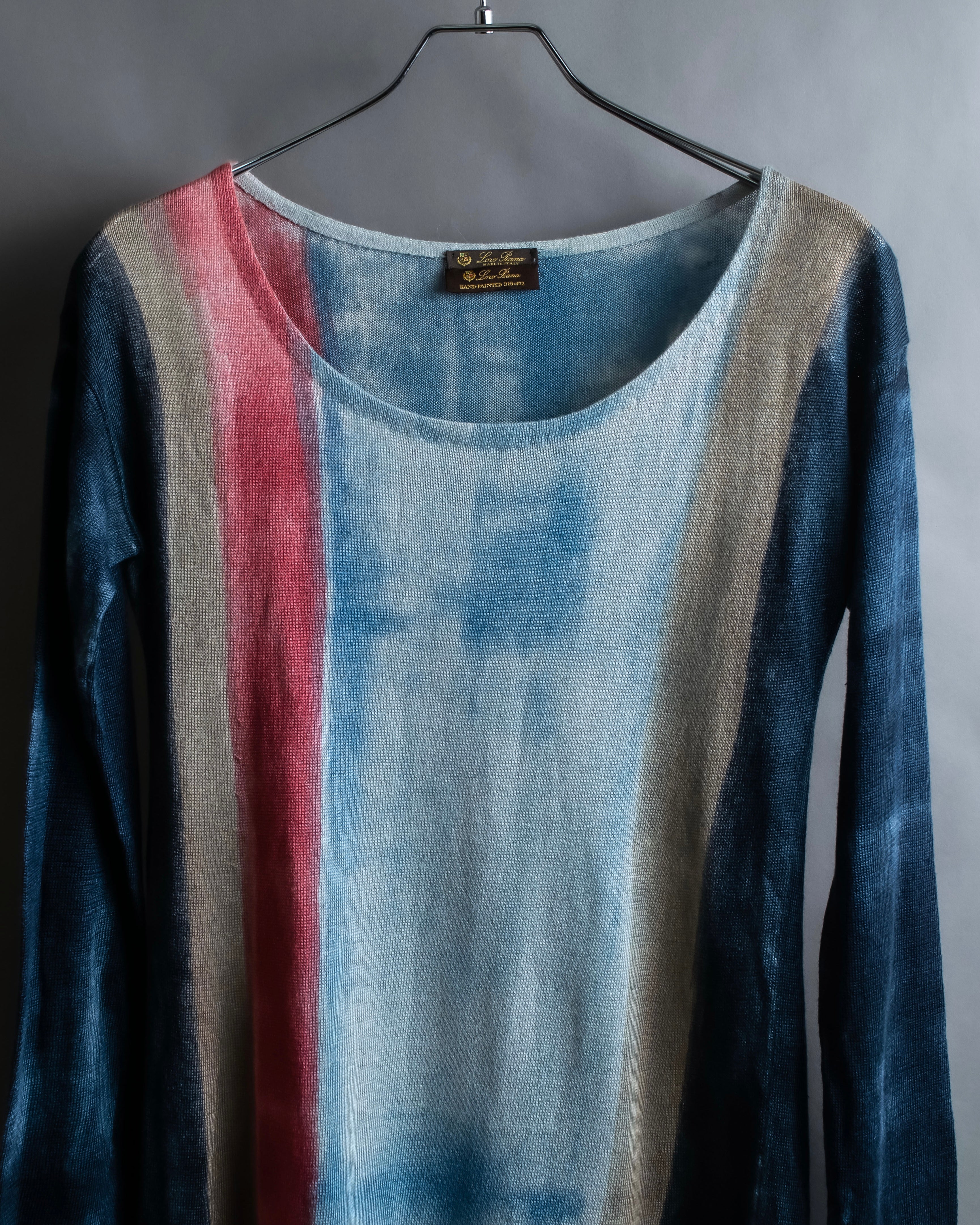 "Loro Piana" Hand-painted gradient knit tunic