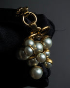 "Christian Dior" Pearl charm top chain link arm ring