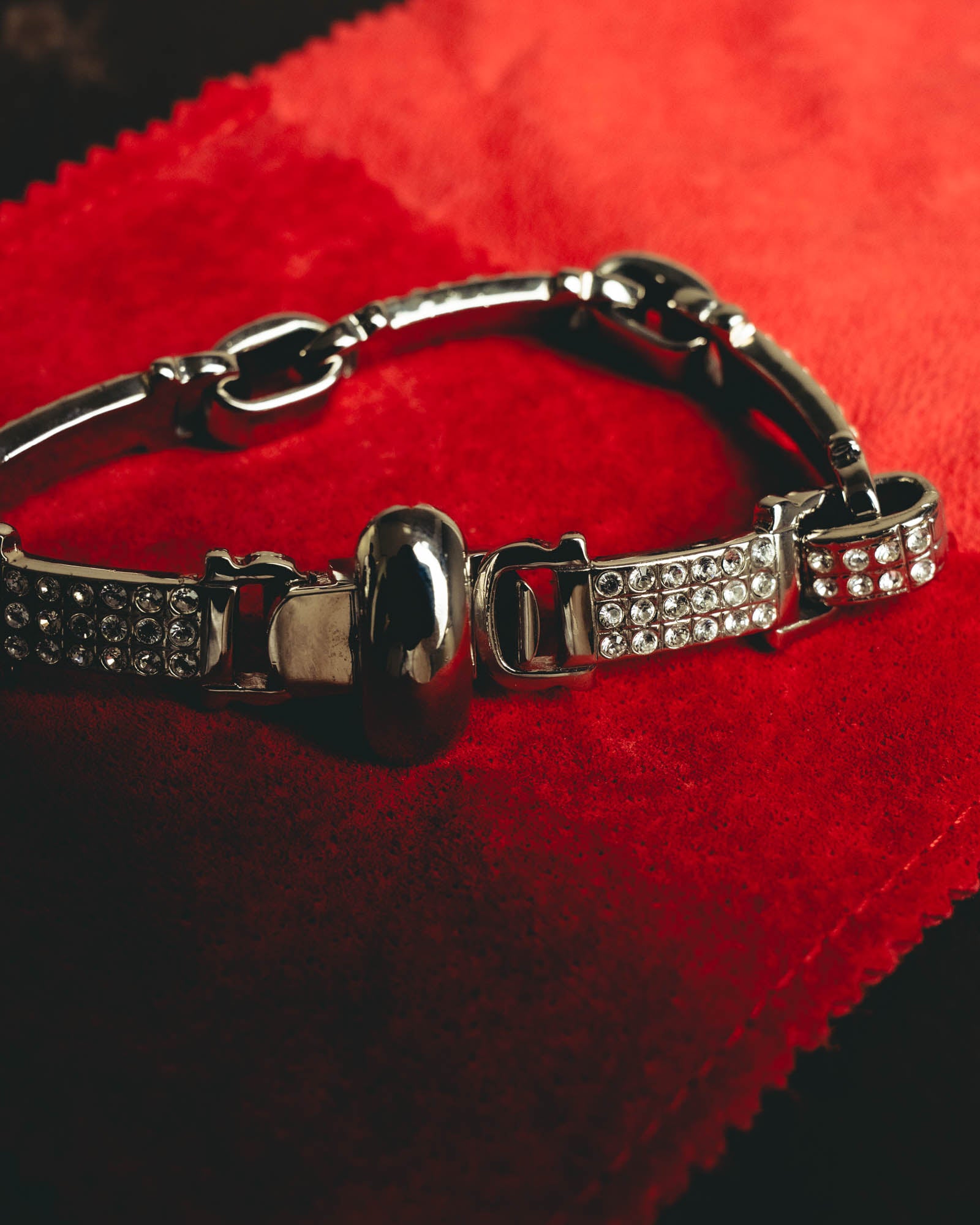"Ferragamo" Sparkling crystal link bracelet