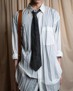 "ISSEY MIYAKE" Pleated design polyester long shirt