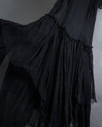 "MCQ Alexander McQueen" 06-10's Puffed sleeve gathered georgette long dress