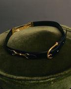 “CÉLINE” 70’s-80’s horsebit chain leather belt