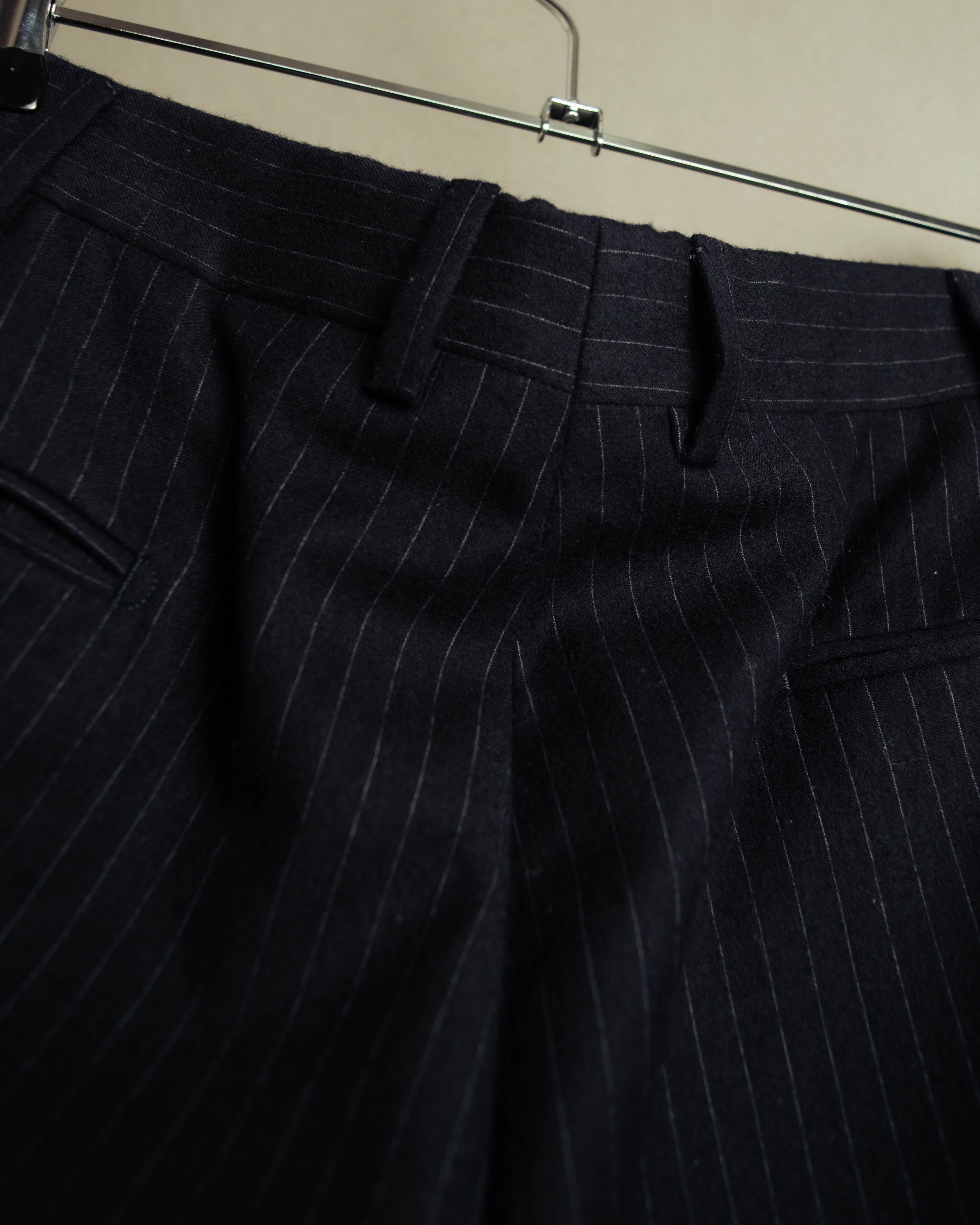 -SPECIAL- “Hermès” 80’s-90’s Super 120’s wool pinstripe double breasted setup