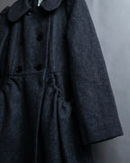 "Chloe" Gathered waist round collar coat