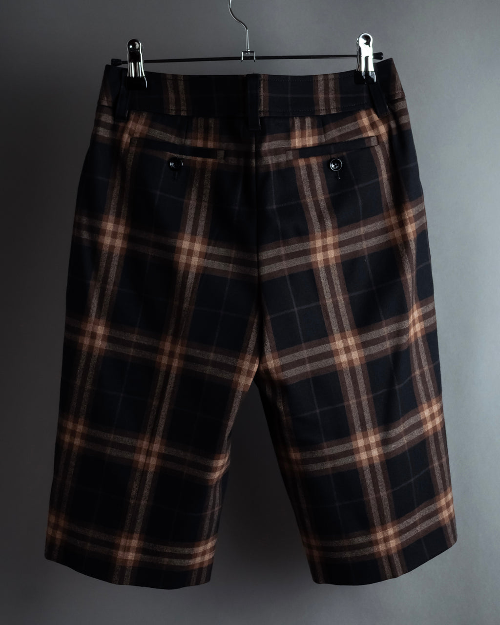 "BURBERRY" Decorative button design check pattern short pants