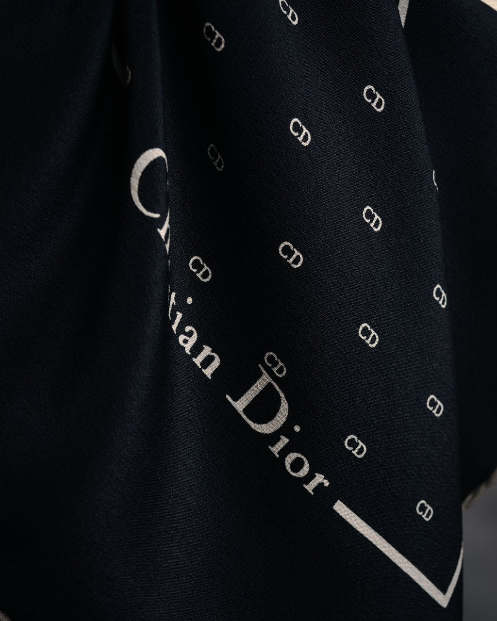 “Christian Dior” 90’s CD monogram silk scarf