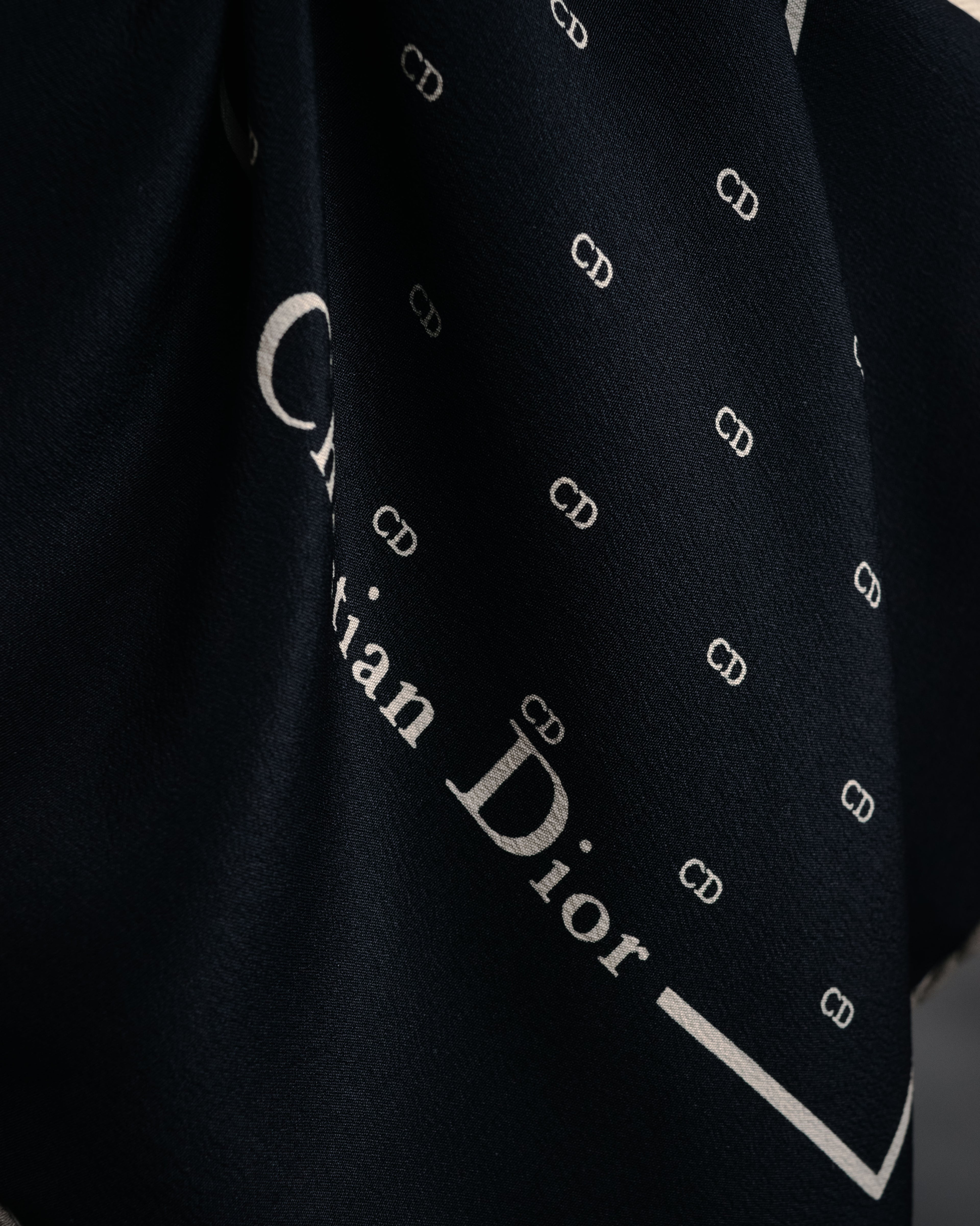 “Christian Dior” 90’s CD monogram silk scarf