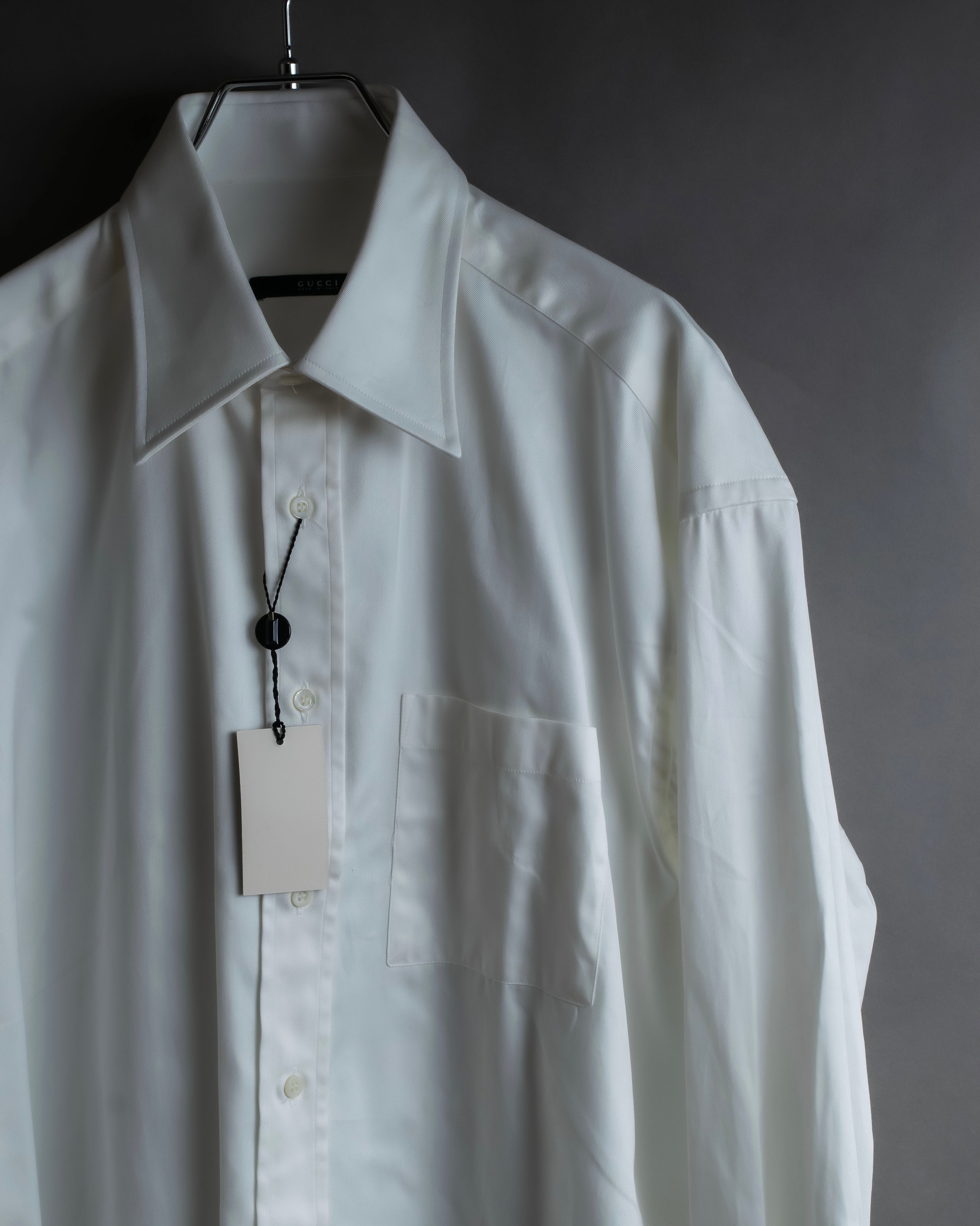 "GUCCI" Slightly glossy cotton white shirt