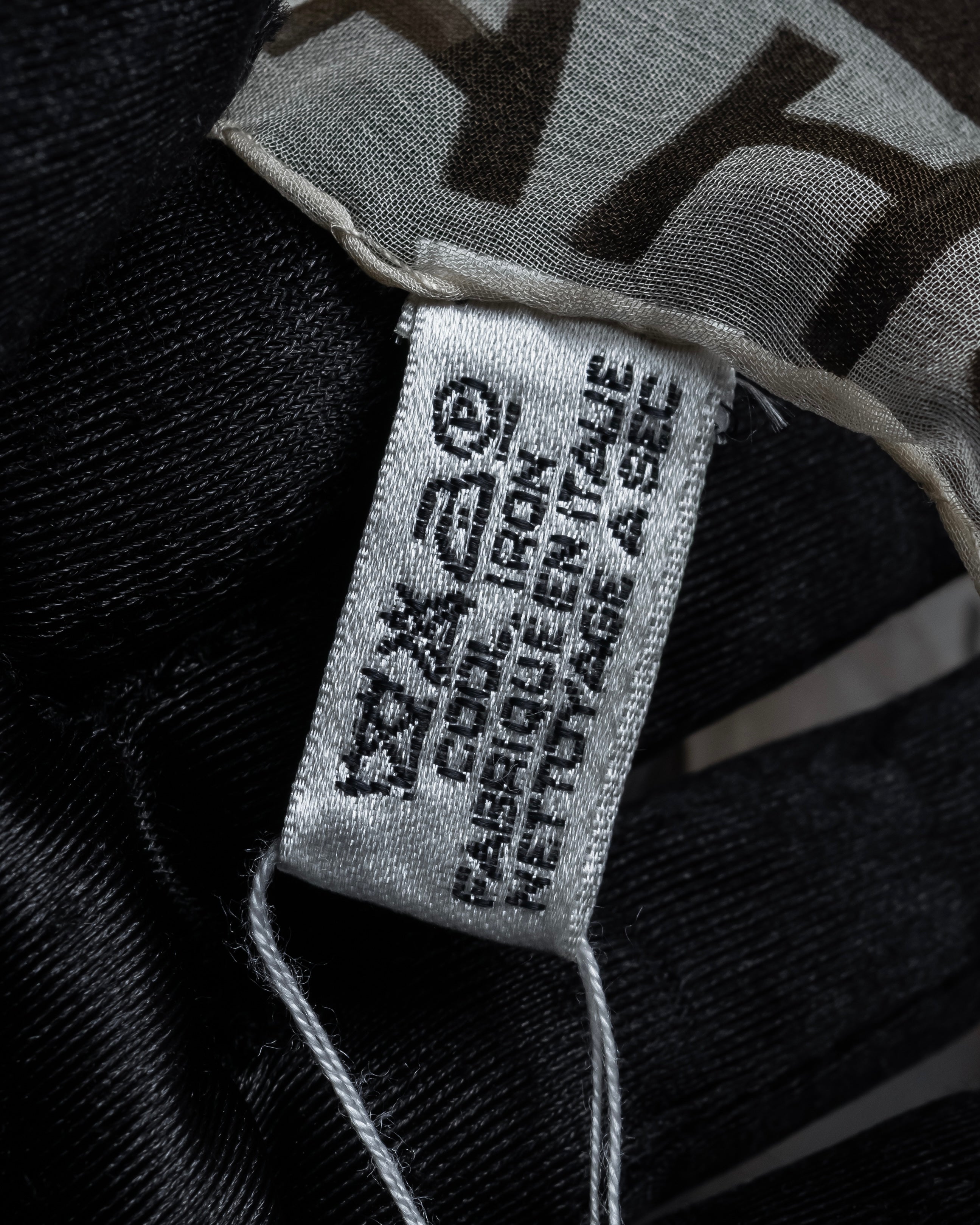 "CHANEL" 90's Square icon logo pattern sheer silk scarf