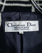 "Christian Dior Large check pattern tailored coat