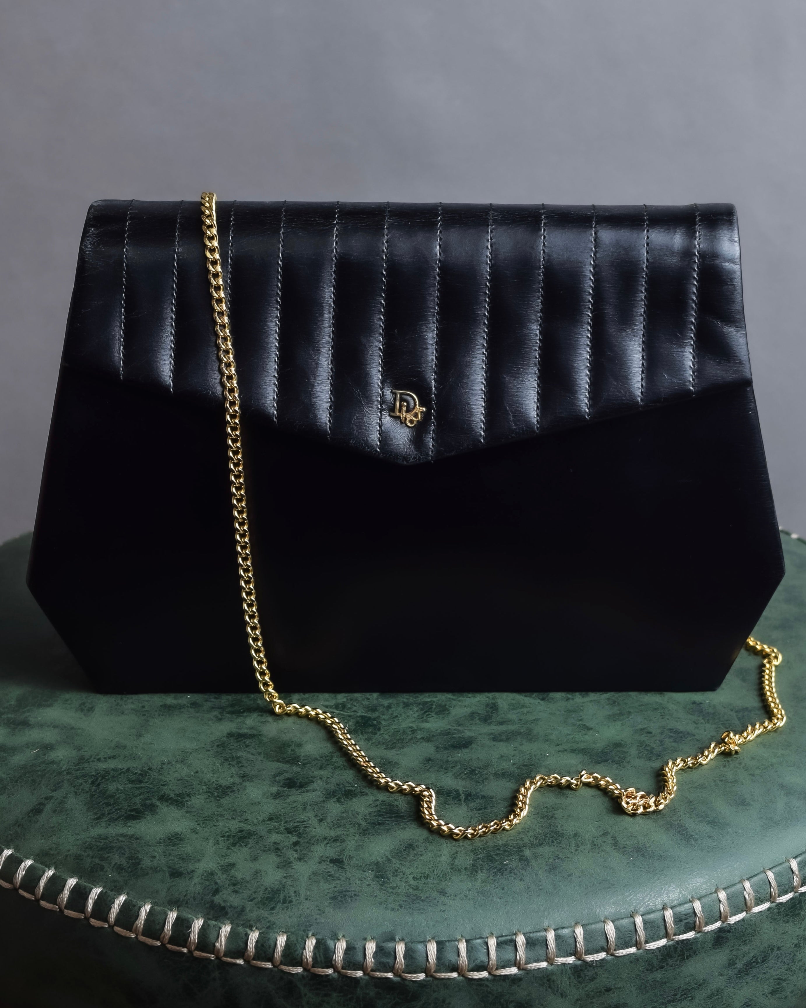 "Christian Dior" Layered flap oblique shoulder bag