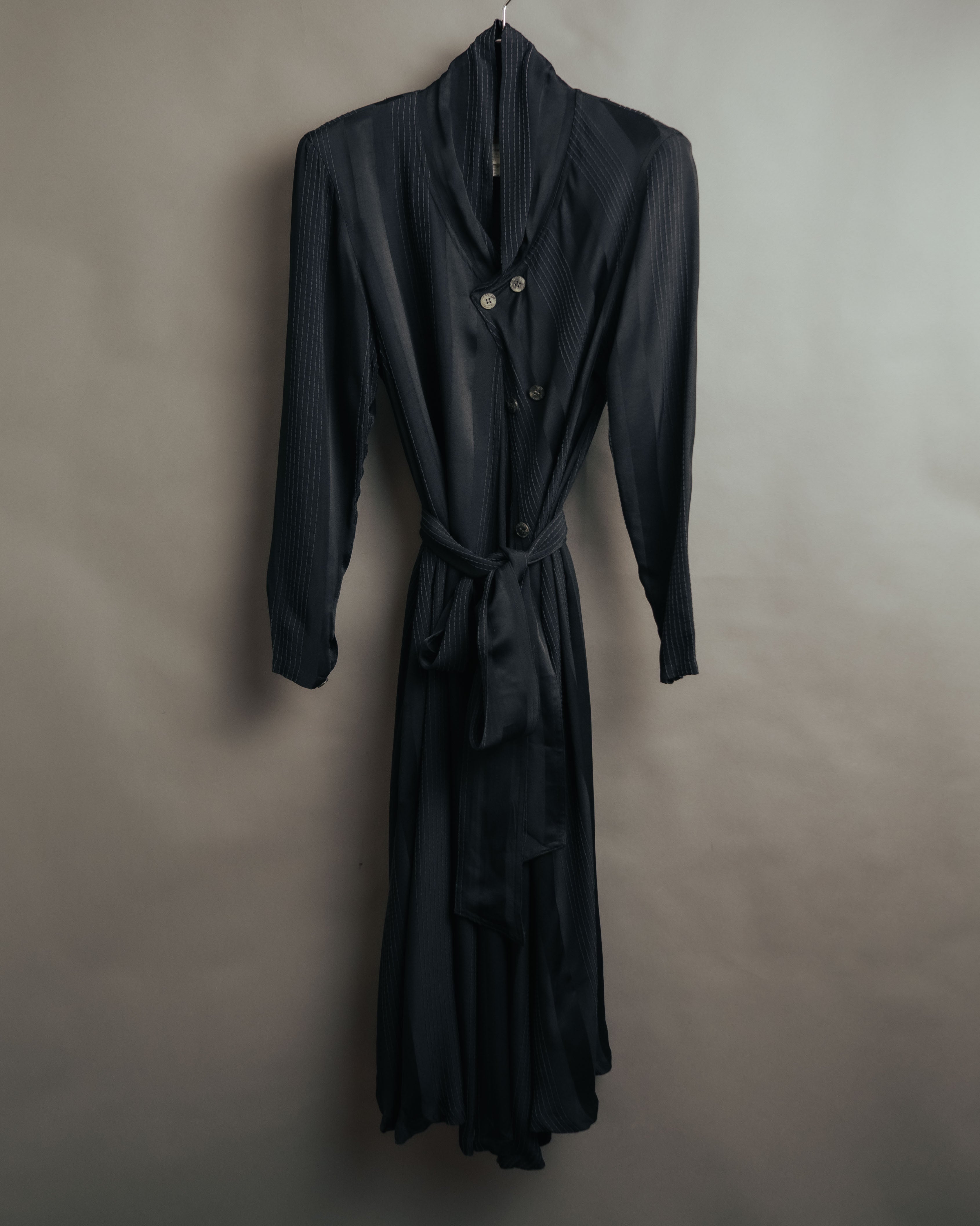 -MOOD Vintage Collections-
90’s Asymmetric stripe stitch long dress