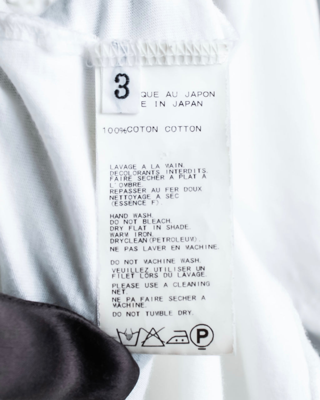 "Yohji Yamamoto POUR HOMME" Long ruffle design soft cotton T-shirt