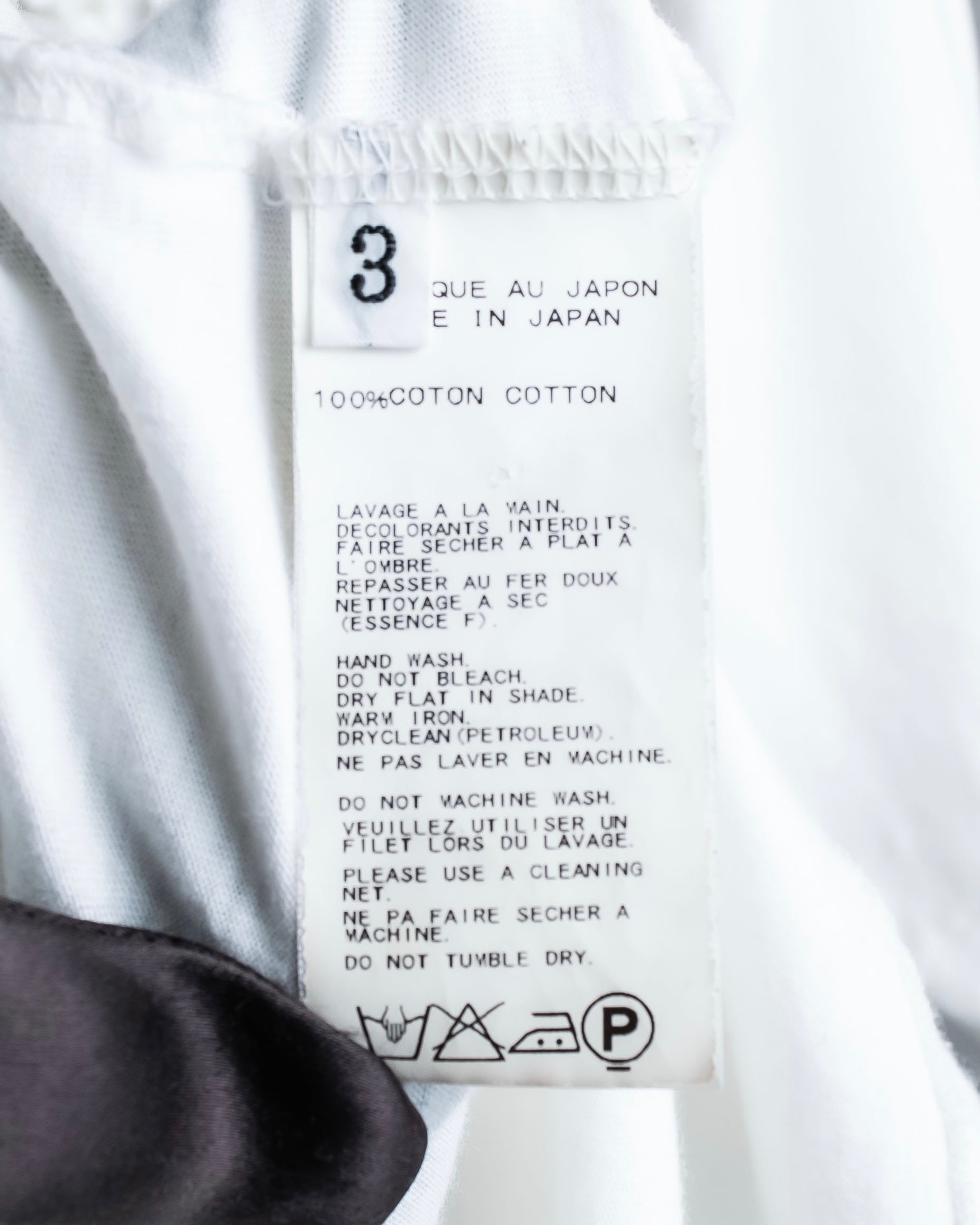 "Yohji Yamamoto POUR HOMME" Long ruffle design soft cotton T-shirt