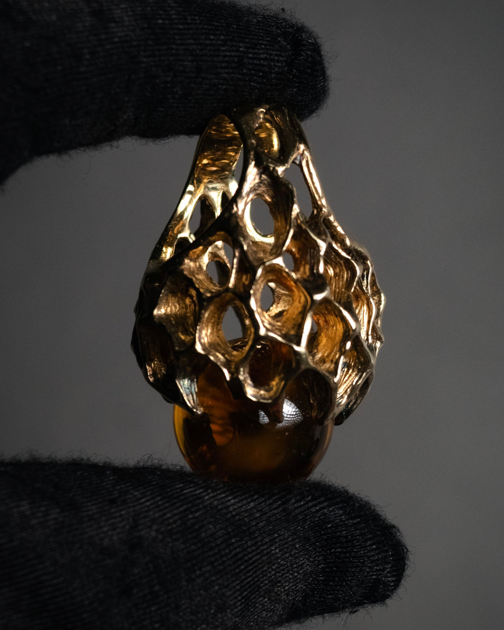 “Baccarat” 00’s Médicis crystal cabochon vermeil ring