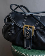 "CELINE" Gold buckle design large shoe bag shoulder bag