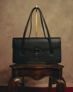 "Salvatore Ferragamo" 90's-00's Woven leather shoulder handbag