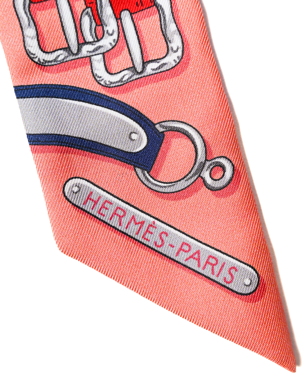 HERMES/ “Harnais des Présidents” Twilly Silk Scarf