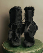 “YVES SAINT LAURENT“ Fur trimmed suede winter boots