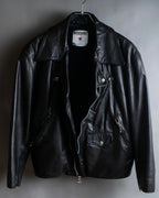 "MOSCHINO" Box silhouette leather double rider jacket