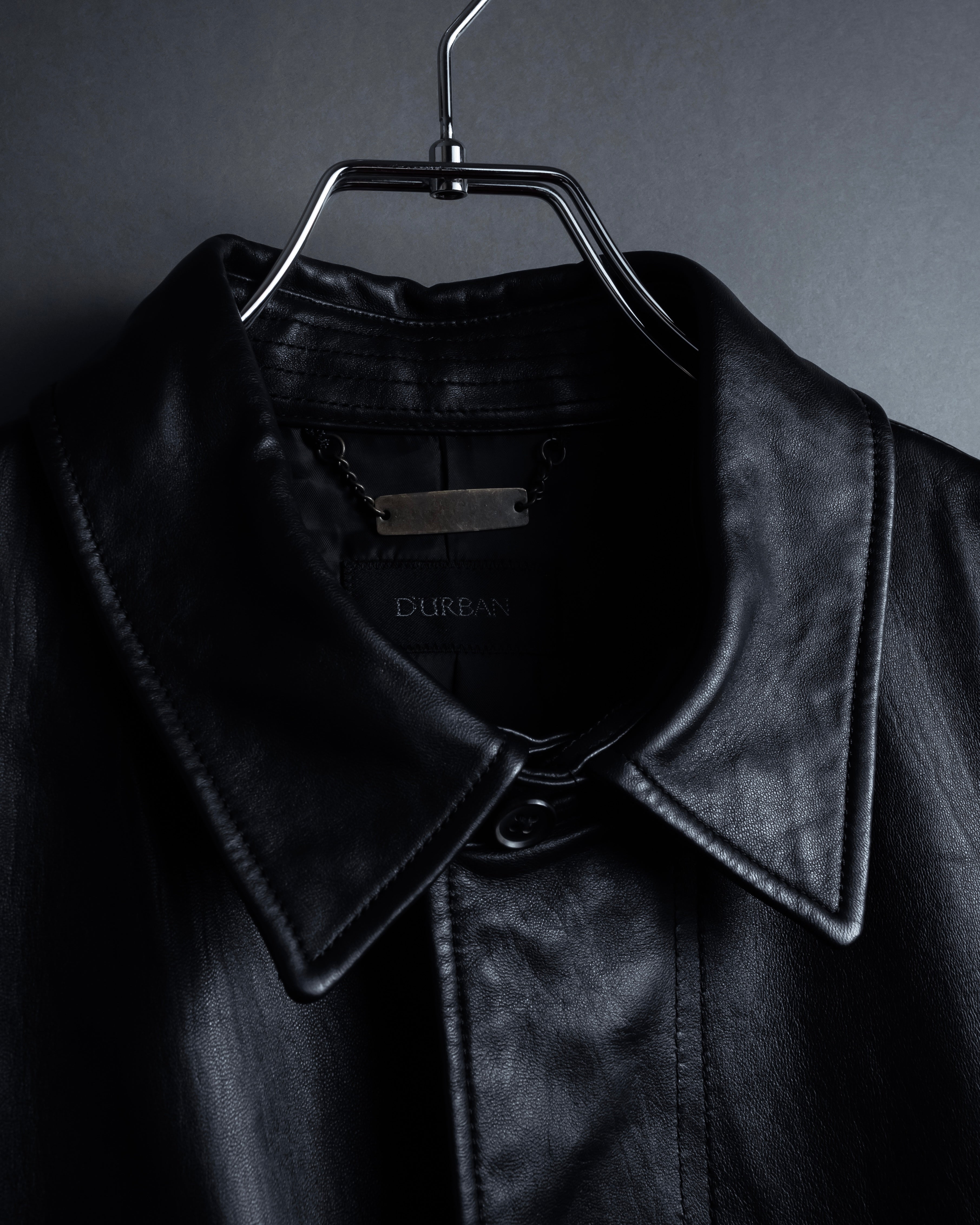 "DURBAN" Double zipper sheepskin leather coat