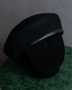 "FUMIKA UCHIDA" Leather piping design wool felt beret