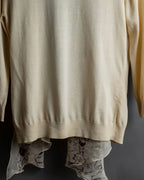 "HERMES" Gaultier period scarf docking design silk cardigan