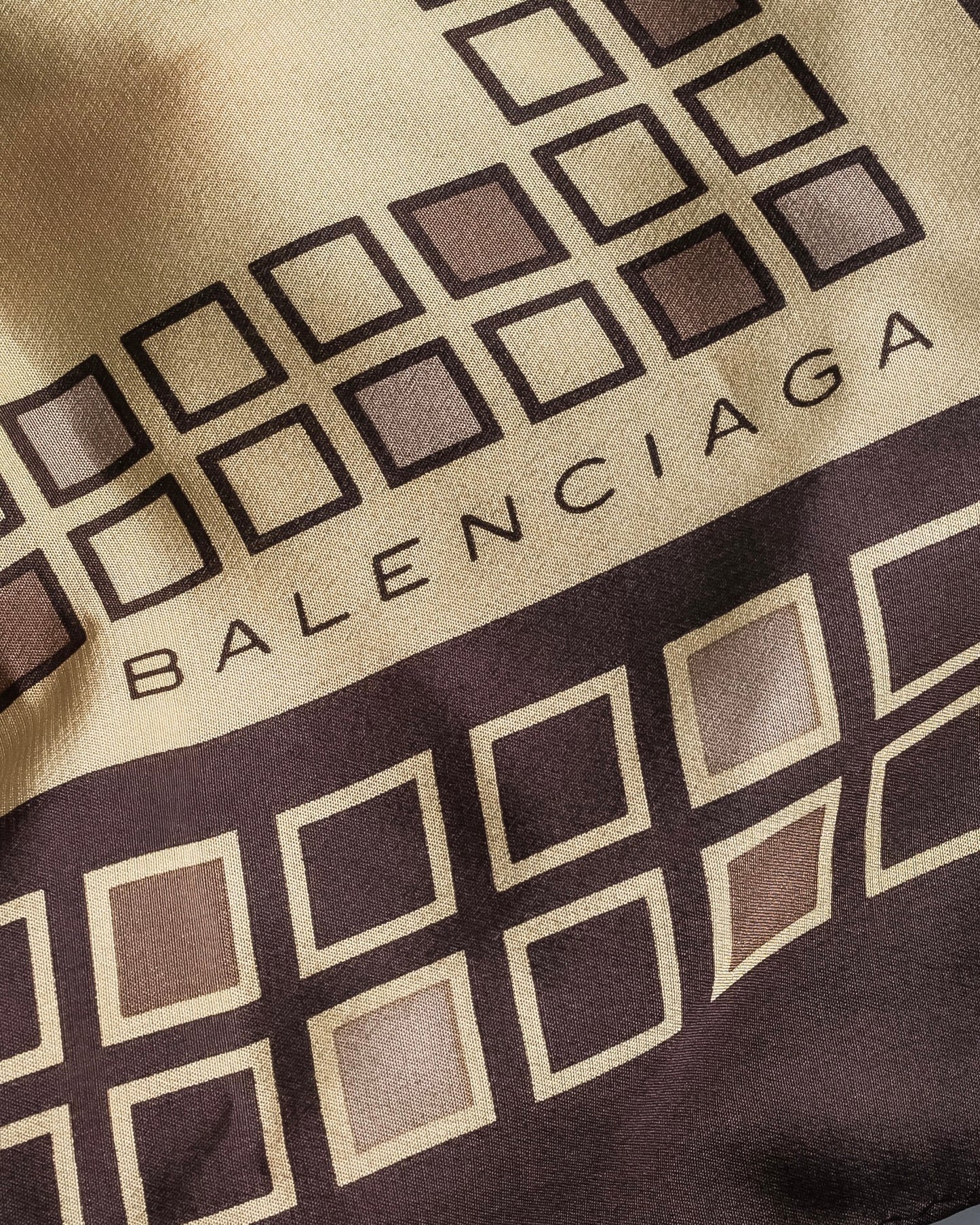 "BALENCIAGA" Block geometric pattern square scarf