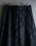 "BURBERRY" Tone-on-tone check pattern flared skirt