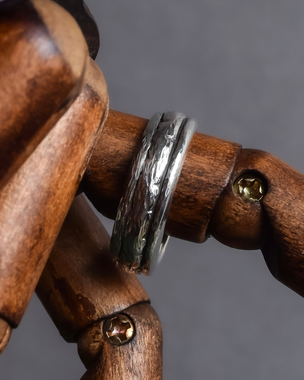 "GEORG JENSEN" Hammered silver signature ring