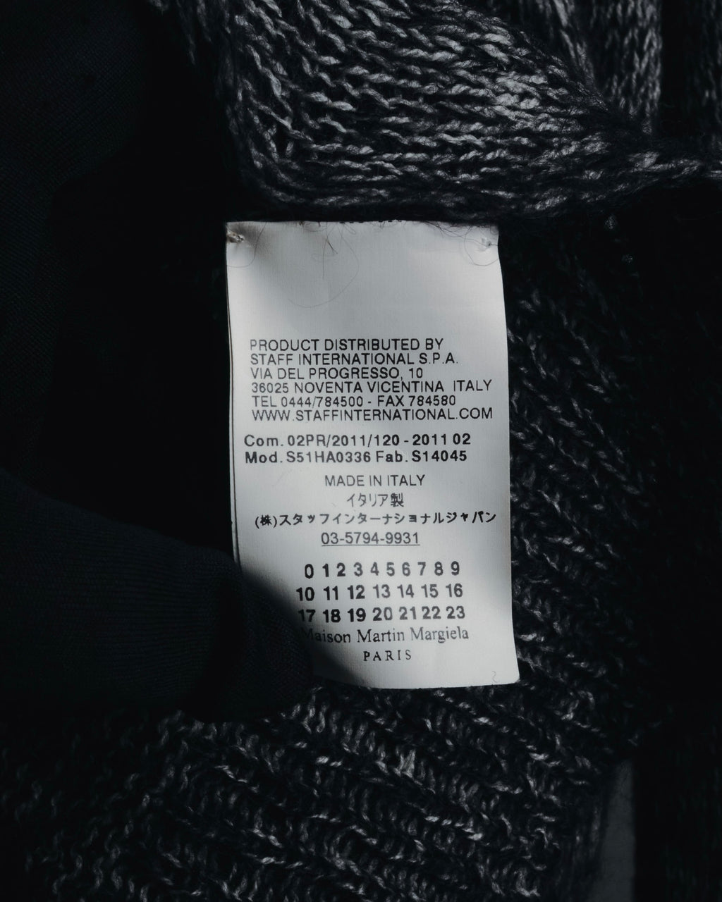 "Maison Martin Margiela" 2011AW deconstructed melange mohair wool cardigan