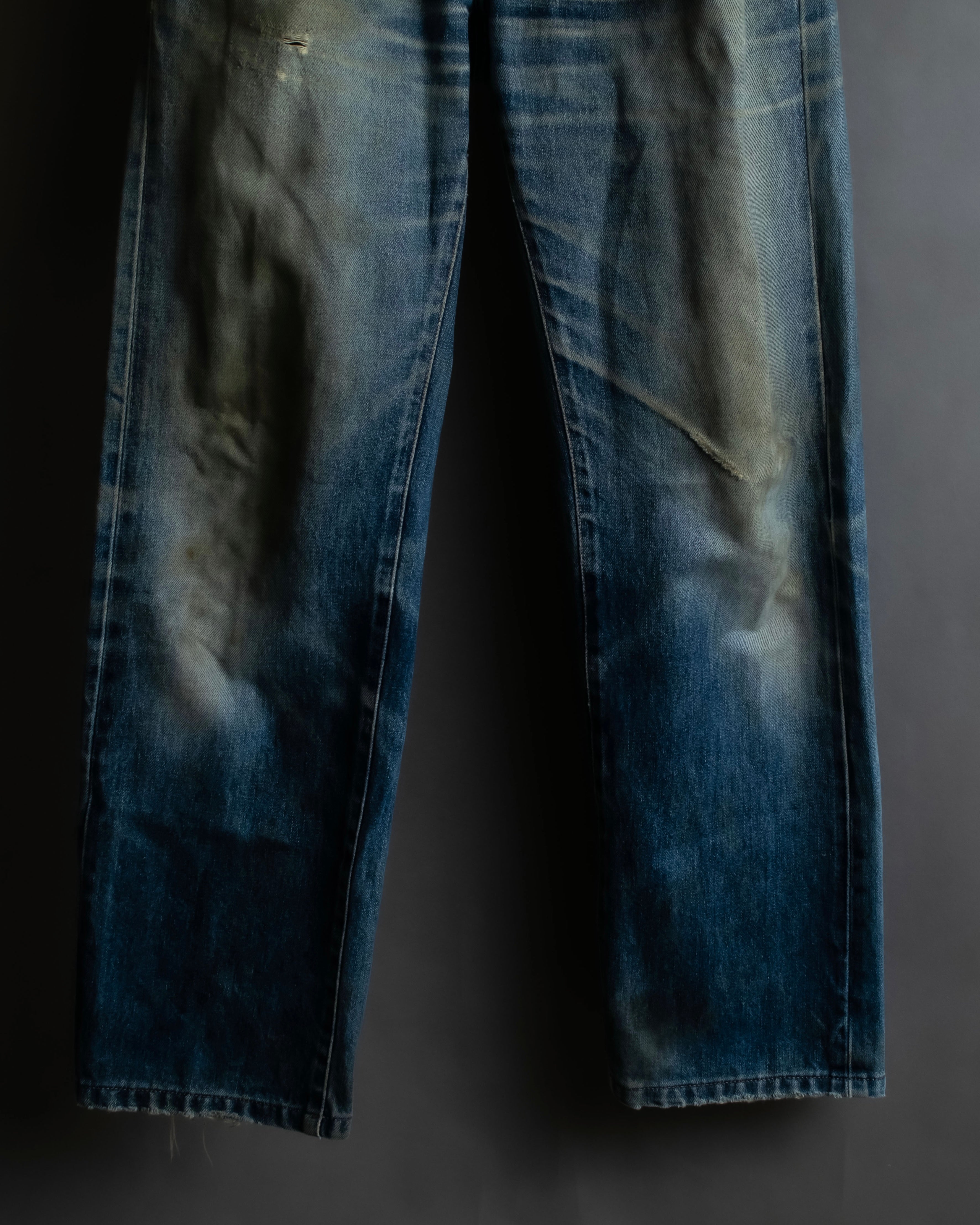 "GUCCI" Gradient fade design tapered denim