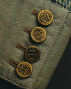-SPECIAL- "Ralph Lauren" 00's Hickory stripe cotton double-breasted marine jacket