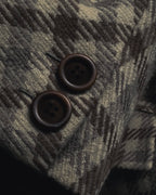 "GUCCI" 80’s checked wool shawl collar jacket