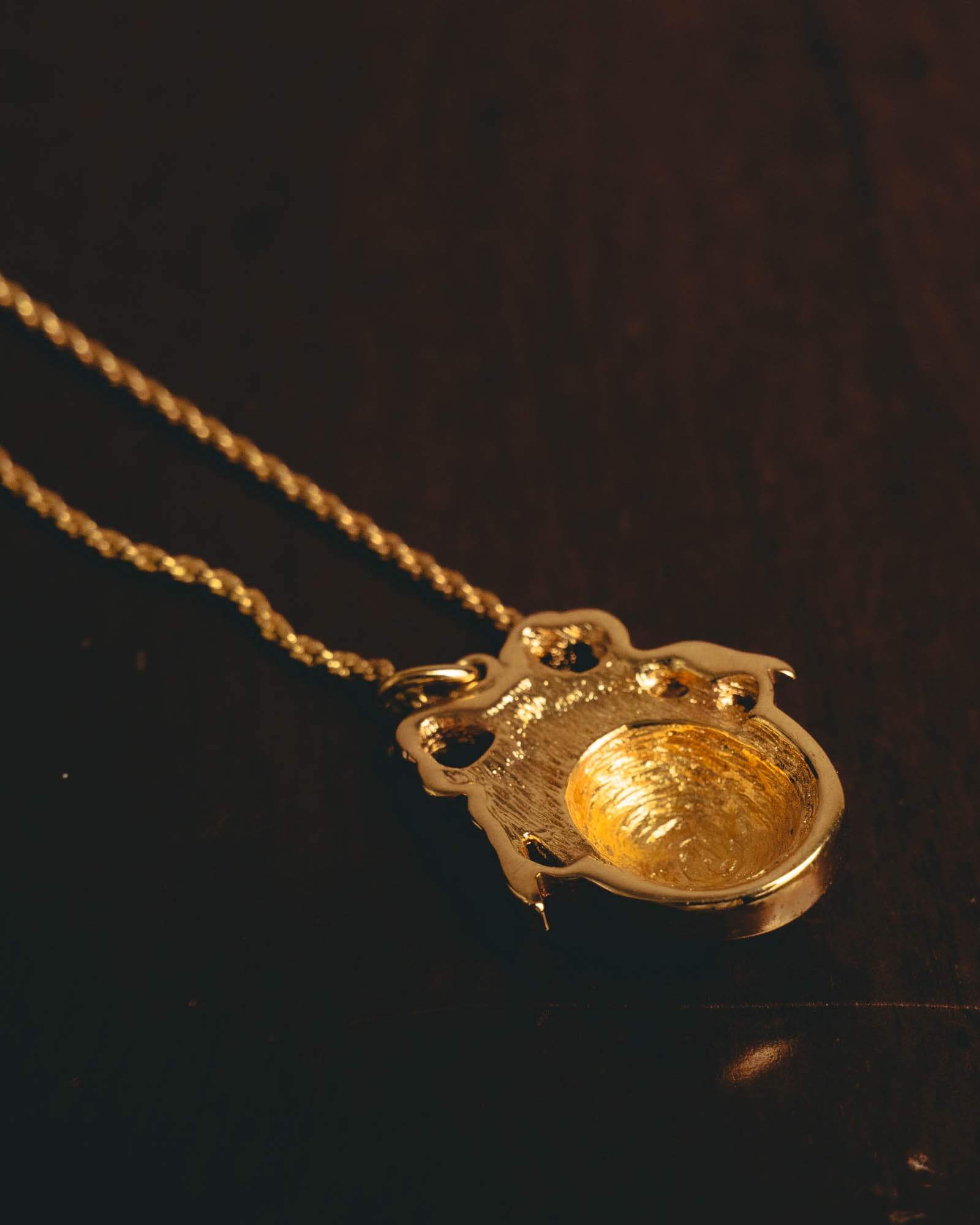 "Christian Dior" 80's-90's Gold monogram pendant necklace