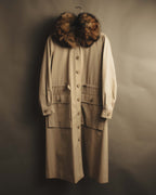 "Yves Saint Laurent" Vintage fox fur trimmed hooded long coat