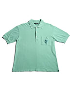 CÉLINE/ Logo Emblem Polo Shirt Mint Green