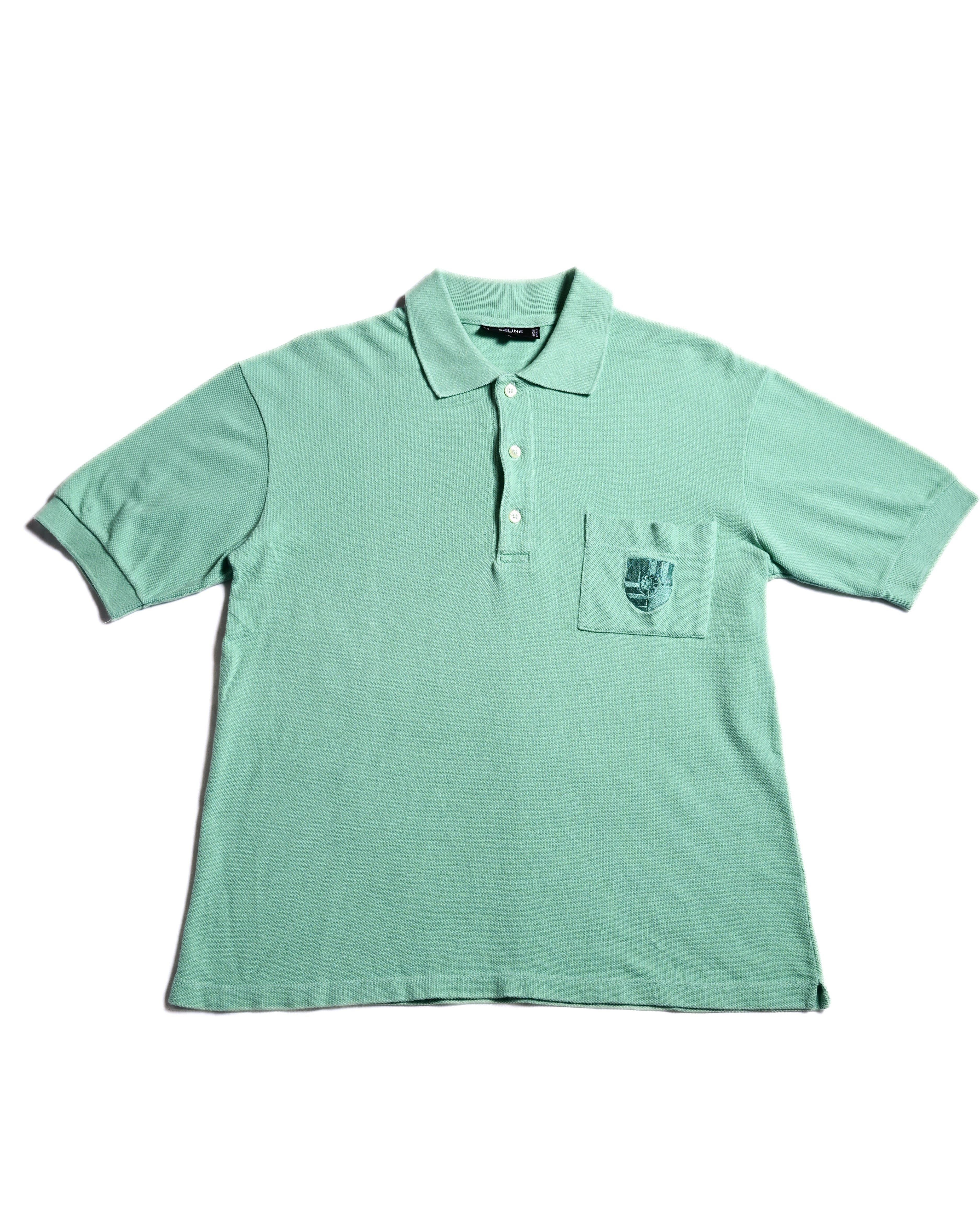 CÉLINE/ Logo Emblem Polo Shirt Mint Green