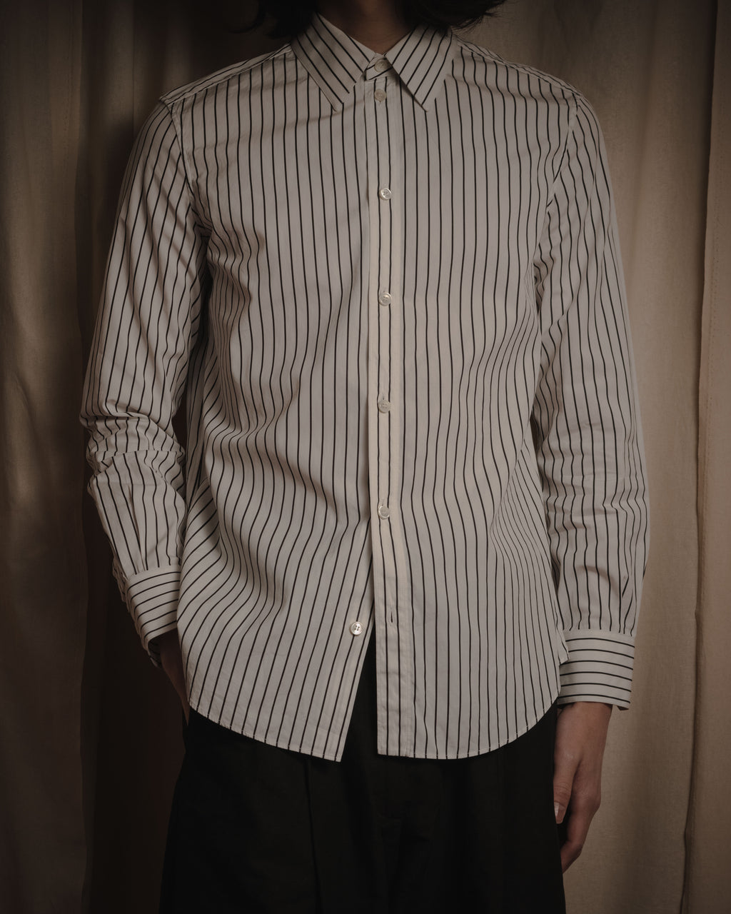 "CELINE" 2010’s phoebe-era striped cotton poplin shirt
