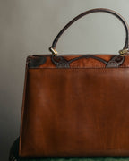 “Catsbro” 00’s-10’s Patinated equestrian leather handbag