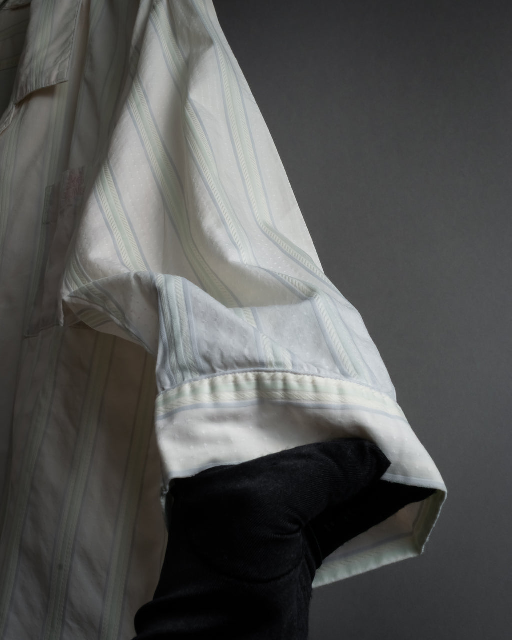 "CELINE" 80’s-90’s Pastel dobby striped pajama shirt