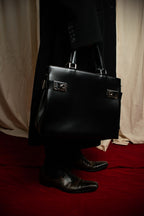 "Salvatore Ferragamo" Gancini motif both sides design leather hand bag